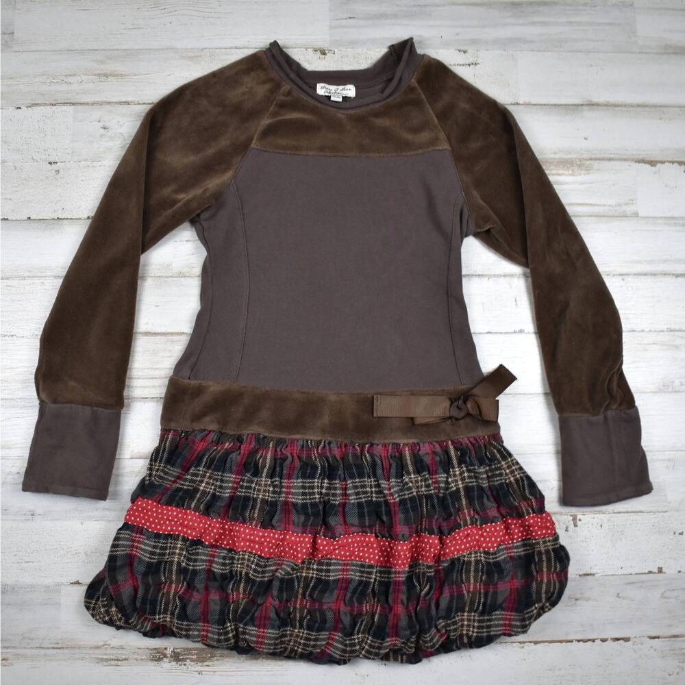 Brown and Gray Kids Casual Dress